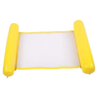 Aufblasbares schwimmendes Schwimmbett, größer, verdickt, tragbar, Wasserhängematte, Schwimmbad, Lounge-Stuhl, Foto, Sommer, Damen, Herren, Gelb