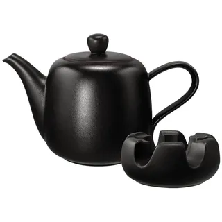 SELTMANN WEIDEN "Kanne mit Stövchen Liberty Velvet Black 1,6 l schwarz", schwarz,