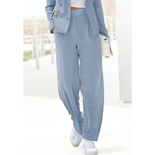 LASCANA "mit weitem Bein aus weicher und leichter Webware" Sommerhose im Business-Look, elegante Anzughose mit Taschen, hellblau
