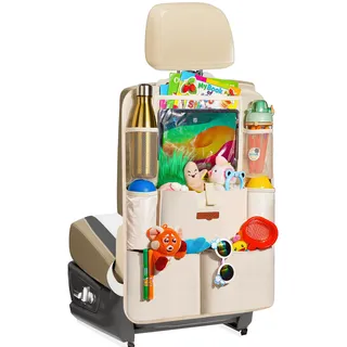SURDOCA Autositz-Organizer – 4th Generation verbesserter Auto Rücksitz für bis zu 11-Zoll Tablet, 8 Taschen, Kinderspielzeug-Aufbewahrung, wasserdichter Rücksitzschutz für Kinder