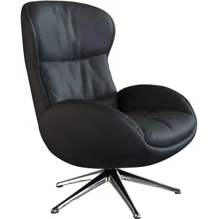 FLEXLUX Relaxsessel »Haze, hervorragender Komfort, Alu Fuß, organisches Design, ergonomisch« Fernsehsessel, Rückenteilverstellung, drehbar, Fuß Alu, schwarz
