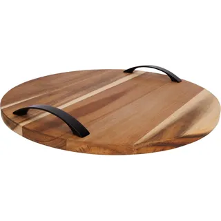 No Brand Servierbrett Akazie D35 cm mit Griff