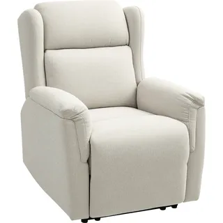 HOMCOM Relaxsessel, Fernsehsessel mit Liegefunktion, TV-Sessel mit Taschenfederkern, Gepolstert Liegesessel, Ruhesessel bis 150 kg belastbar für Wohnzimmer, Schlafzimmer, Beige - Beige