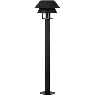 EGLO Outdoor Stehlampe Chiappera, Außenlampe Garten, Außenleuchte stehend, Wegeleuchte aus Metall in Schwarz und Glas in Transparent, Lampe außen mit E27 Fassung, IP65