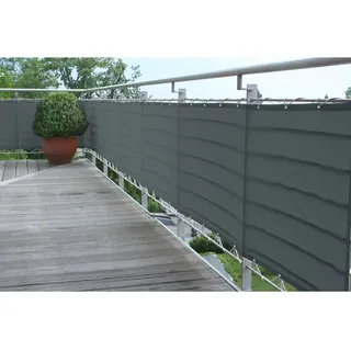Floracord Balkonverkleidung 75 x 500 cm Grau Polyester
