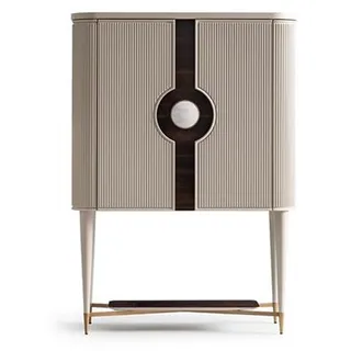 Barschrank Schrank Holzschrank Holz Bar Beige Getränke Design Flaschen - Beige