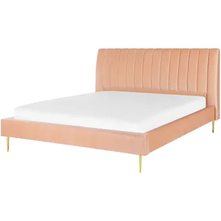 Beliani Marville 180 x 200 cm Pfirsichrosa