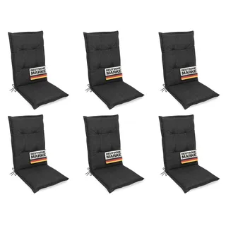 Gardissimo 6x PREMIUM Hochlehner Gartenstuhl Auflagen 8cm anthrazit