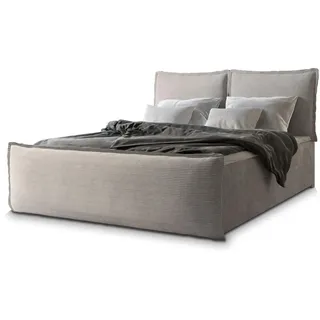 Masseno Boxbett Monta 160x200 cm mit Matratze und Topper - Beige , Holz , H2 + H3 , 160x200 cm , Schlafzimmer, Betten, Boxspringbetten