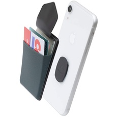 Sinjimoru Mini Geldbörse fürs Handy abnehmbar, Slim Wallet mit Wireless Charging Support, Visitenkarten Etui, Smart Wallet für iPhone & Android. Sinji Mount Flap Grau