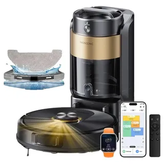 Robotersauger, 10000Pa Saugkraft, Selbstentleerende Basis, Q20 Plus, EU