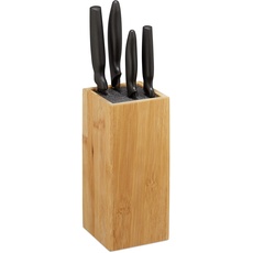 Bild Messerblock Bambus, Messeraufbewahrung mit Borsten, universal, Messerhalter unbestückt, 23x10,5x10,5 cm, Natur, 1 Stück