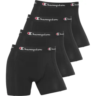 Boxershorts CHAMPION, Herren, Gr. XS (44), 4 Stk., schwarz, Obermaterial: 95% Baumwolle, 5% Elasthan, Unterhosen Boxershorts, sportlicher Schnitt, glatte Nähte, elastische Passform, 4er-Pack