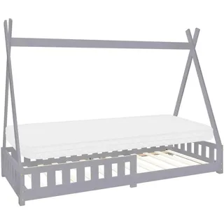 ML-Design Kinderbett Tipi 90 x 200 cm Kiefer massiv grau