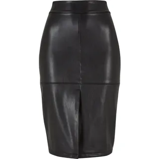 URBAN CLASSICS Damen TB6096-Ladies Synthetic Leather Pencil Skirt Rock, Black, L