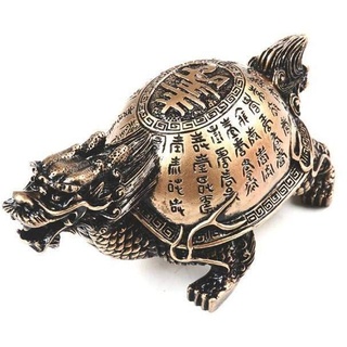 lachineuse Feng Shui Schildkröte Drache, goldfarben, 13,5 cm x 6,5 cm x 7 cm