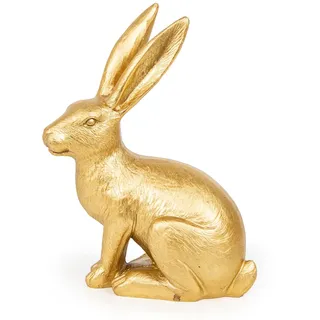 Logbuch-Verlag Osterhase Gold 16,5 cm zum Hinstellen Hasenfigur Osterdeko Ostern Dekofigur goldfarben