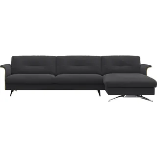 FLEXLUX Ecksofa »Glow Designsofa, bequem und komfortabel durch hochwertigen Sitzaufbau«, L-Form, Modernes skandinavisches Design FLEXLUX Gorilla Black