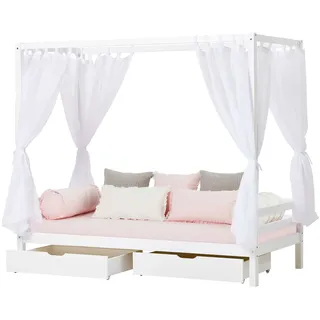 Hoppekids Himmelbett ECO Dream 90 x 200 cm Kiefer massiv weiß