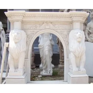 Casa Padrino Luxus Barock Marmor Kaminumrandung Weiß 203 x H. 145 cm - Barock Möbel