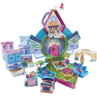 My Little Pony Mini World Magic Mini-Kristallspielhaus, Spielset mit 5 Sammelfiguren, 3 cm