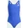 Girl s V-Back Swimsuit Kids Semi Lucid blue 116