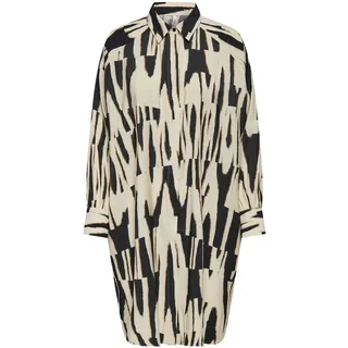 ONLY Damen ONLMILA Life L/S Oversize Shirtdress PTM Kleid, Black/AOP:Cherie Graphic, L
