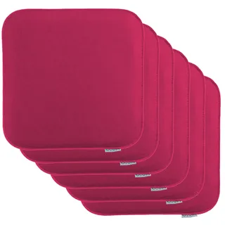 Brandsseller 6er Set Sitzkissen aus Filz 35x35x2 cm – Robuste Stuhlauflagen für innen und außen, eckiges Sitzpolster, strapazierfähiges Kissen für Stühle - Pink