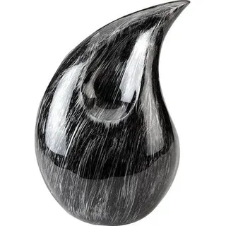 XXL Teardrop Urne 2,8 Liter - Metallurne für Menschliche und Tierasche - Elegante Dekorationsurne in Schwarz