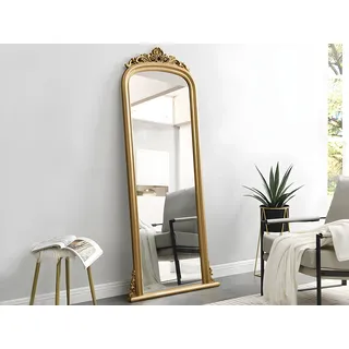 Großer Spiegel aus Paulowniaholz mit Zierleisten – H. 180 cm – Gold – MERRY
