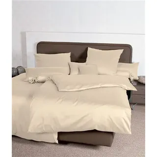 Janine Design Mako-Satin-Bettwäsche-Garnitur 31001 Colors Farbe sand Größe 155x220 + 80x80 - Beige