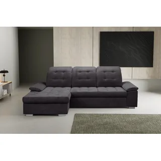 werk2 »Carmen, mit Bettfunktion & Bettkasten, optional Sitztiefenverstellung« mit Sitztiefenverstellung, Luxus-Microfaser Chenille, Anthrazit, grau