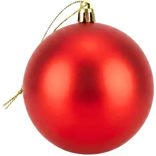 20 cm große, rote Weihnachtskugel, PVC, bruchsicher, Mattes Finish, Weihnachtsdekoration, Festliche Weihnachtsbaum-Hängedekoration, rundes Ornament für Urlaub, Heimdekoration