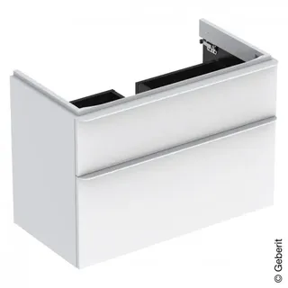 Geberit Waschtischunterschrank 2 Schubladen 88,4 x 61,7 x 47 cm Weiß Hochglanz