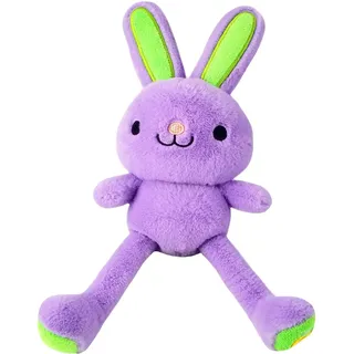 Bauer Spielwaren 12284 Stretch Buddies Hase, 38 cm mit Stickereien, lila