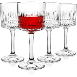 Cambareign Weingläser 4er-Set, 400ml Große Kristall Weinglas, Quadratische Rotweingläser mit langem Stiel, Geschenke für Hochzeit Geburtstag
