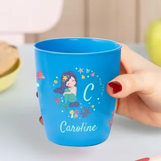 Wanapix | Kunststoffbecher mit Namen für Kinder | Unzerbrechlicher Trinkbecher Personalisierter | Kindergarten/Schule | BPA freier | 300 ml | Sirene