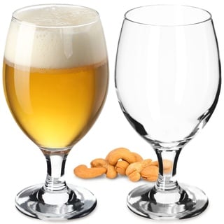 KADAX Biergläser Set, Bierseidel aus Glas, Biertulpen, Weizengläser für dunkles und helles Bier, Craft Bier-Gläser, Bierkrug, Pilsner Glas, Bierglas, Bier Pokal (400 ml, 2 Stück Transparent)