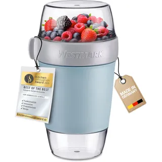 Westmark Lunchpot – praktischer Becher to go, ideal für Essen wie Müsli, Porridge, Suppe und Salat, Mikrowellen- und Tiefkühler-geeignet – 1150 ml, BPA-frei, Blau