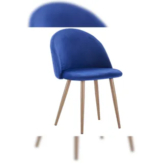 SAM Outillage Esszimmerstuhl Blau Metallbeine eichefarben LILLY