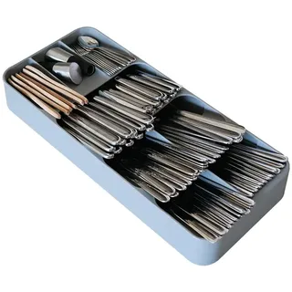BOAA Fresh Besteckorganizer für Küchenschubladen, 9-Fach Besteckkasten, Schubladeneinsatz & Ordnungssystem, Küchen Organizer zur Aufbewahrung von Besteck und Küchenutensilien, Grau