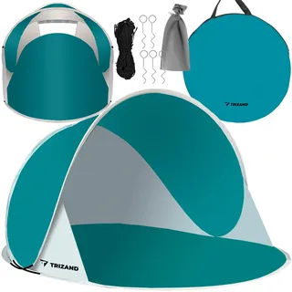 TRIZAND Pop-Up Strandzelt für Kinder 190x120x86 cm – Selbstaufbauend, UV-Schutz 30+, Moskito-Netz, wasserdicht – Schnellaufbau Zelt mit Tragetasche – Ideal für Strand, Garten, Camping