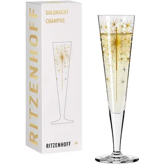 Ritzenhoff & Breker RITZENHOFF 1078268 Champagnerglas 200 ml - Serie Goldnacht Nr. 5 - Edles Designerstück mit Echt-Gold - Made in Germany