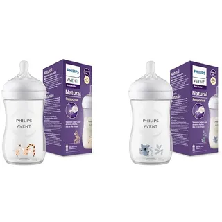 Philips Avent Natural Response Babyflasche - 260 ml, BPA-frei, für Babys ab 1 Monat, Koalamotiv (Modell SCY903/67)