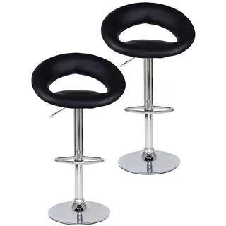 dibea Barhocker 2er-Set mit stufenloser Höhenverstellung, Barstuhl 360° drehbar, & schwarz