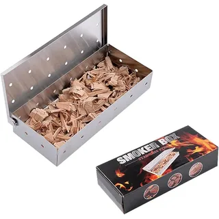 Räucherbox, Räucherbox für Gasgrill, Edelstahl BBQ Grill Räucherbox für Smoker, Holzkohle- und Gasgrills