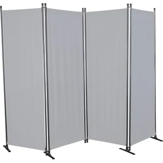 Angerer Freizeitmöbel GmbH Paravent - Raumteiler & Raumtrenner Sichtschutz - Outdoor Paravent für Windschutz & Schatten auf Balkon (4-teilig, Swingtex hellgrau)