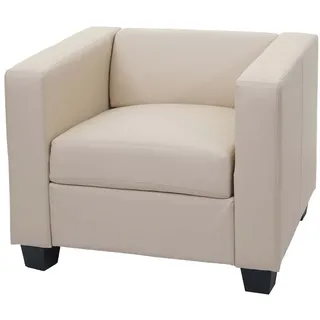 Mendler Sessel Loungesessel Lille ~ Leder, creme