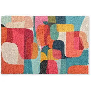 MuchoWow Fussmatte Formen - Bunt - Abstrakt - Flugzeuge Sauberlaufmatte 60x40 cm , Multicolor , Kunststoff , Rechteckig , 60x0.4 cm , rutschfeste Unterfläche , Teppiche und Böden, Schmutzfangmatten, Fußmatten