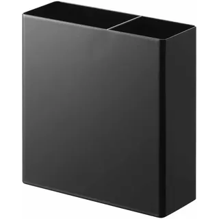 Yamazaki 2158 TOWER Klebehaken-Küchenutensilienhalter, schwarz, Stahl/Silikon/Polycarbonat/PET/Polyurethan, minimalistisch, 5,5 x 13,5 x 14 cm (L x B x H)
